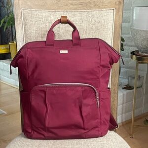 Tumi Maroon Backpack with Front Zipper Pocket